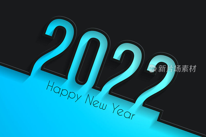 新年快乐2022 -黑色背景